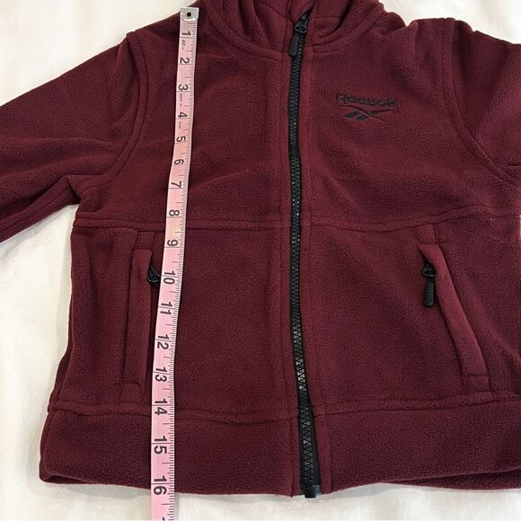 Reebok Boys Maroon Polar Fleece Zip Jacket Hooded Insulated Child Size 5/6 NWT - Picture 2 of 10